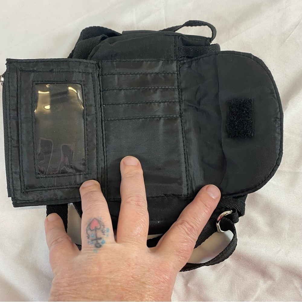 Joe Boxer Black Nylon Crossbody Mini Bag - Picture 9 of 13